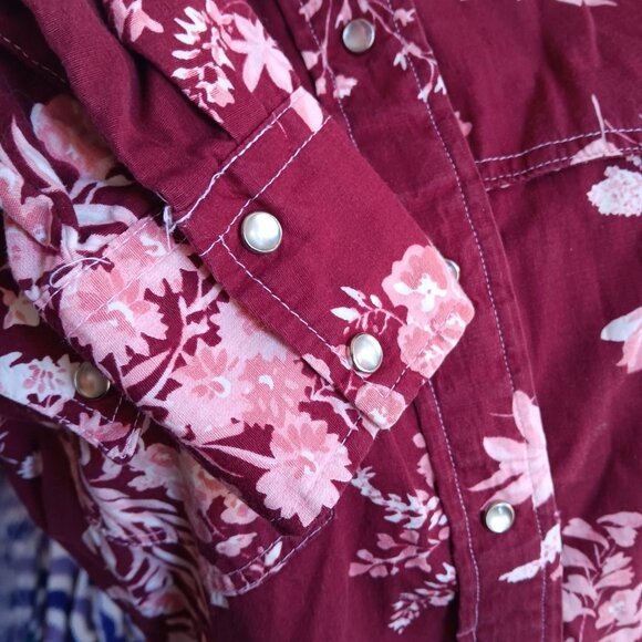 Vintage Lee Womens Western Shirt 1970's Boho Hippy Floral Cowgirl Snapper USA - Picture 4 of 6